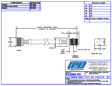 PE3966LF-XX Datasheet PDF Pasternack Enterprises, Inc.