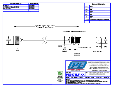 PE3971LF-12 Datasheet PDF Pasternack Enterprises, Inc.