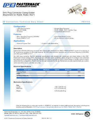PE4100 Datasheet PDF Pasternack Enterprises, Inc.