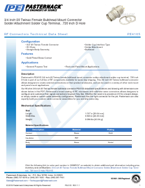 PE4105 Datasheet PDF Pasternack Enterprises, Inc.