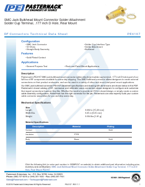 PE4107 Datasheet PDF Pasternack Enterprises, Inc.