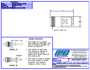 PE4130 Datasheet PDF Pasternack Enterprises, Inc.