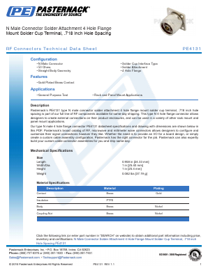PE4131 Datasheet PDF Pasternack Enterprises, Inc.