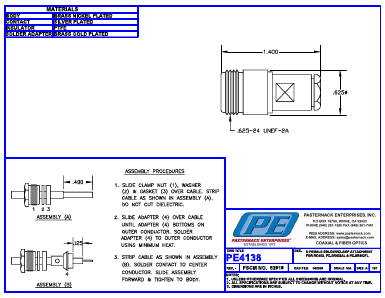 PE4138 Datasheet PDF Pasternack Enterprises, Inc.