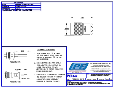 PE4142 Datasheet PDF Pasternack Enterprises, Inc.