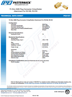 PE4157 Datasheet PDF Pasternack Enterprises, Inc.