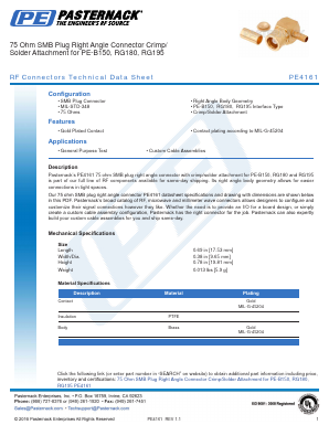 PE4161 Datasheet PDF Pasternack Enterprises, Inc.