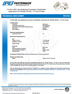PE4166 Datasheet PDF Pasternack Enterprises, Inc.