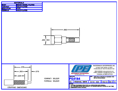 PE4184 Datasheet PDF Pasternack Enterprises, Inc.