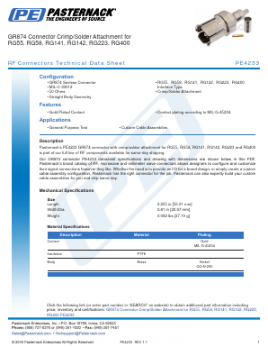 PE4233 Datasheet PDF Pasternack Enterprises, Inc.