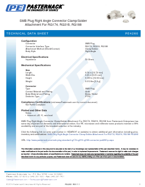 PE4260 Datasheet PDF Pasternack Enterprises, Inc.