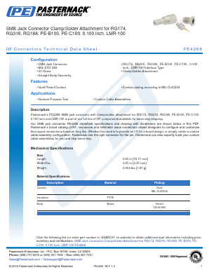 PE4268 Datasheet PDF Pasternack Enterprises, Inc.
