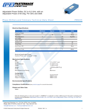 PE8245 Datasheet PDF Pasternack Enterprises, Inc.