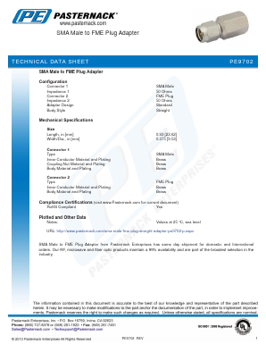 PE9702 Datasheet PDF Pasternack Enterprises, Inc.