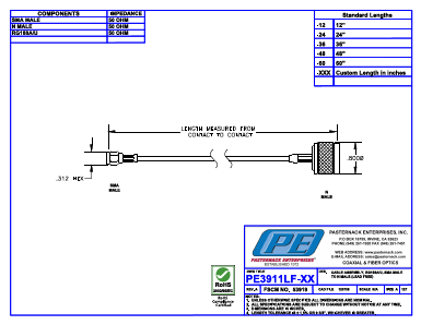 PE3911LF Datasheet PDF Pasternack Enterprises, Inc.