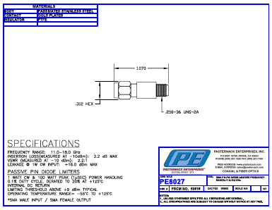 PE8027 Datasheet PDF Pasternack Enterprises, Inc.