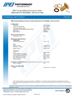 PE4924 Datasheet PDF Pasternack Enterprises, Inc.