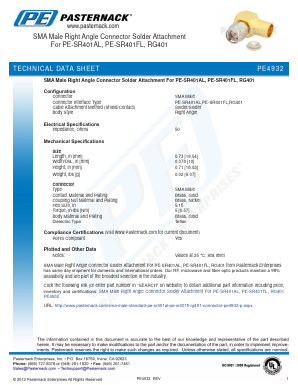 PE4932 Datasheet PDF Pasternack Enterprises, Inc.