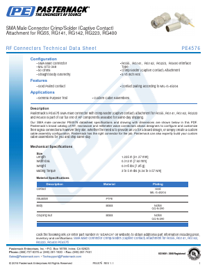 PE4576 Datasheet PDF Pasternack Enterprises, Inc.
