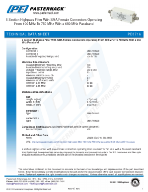 PE8716 Datasheet PDF Pasternack Enterprises, Inc.