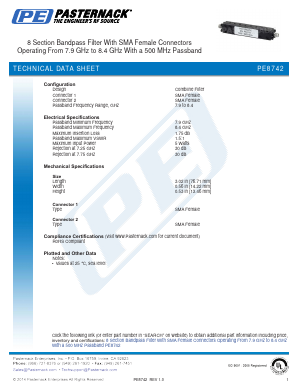 PE8742 Datasheet PDF Pasternack Enterprises, Inc.
