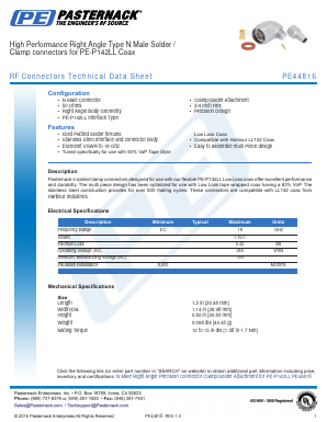 PE44816 Datasheet PDF Pasternack Enterprises, Inc.