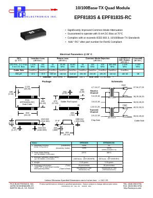 EPF8183S Datasheet PDF PCA ELECTRONICS INC.