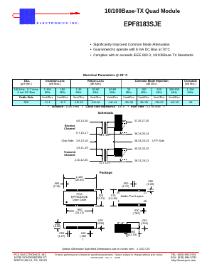 EPF8183SJE Datasheet PDF PCA ELECTRONICS INC.