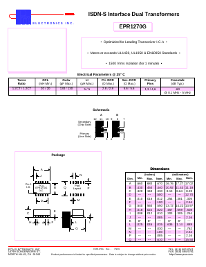 EPR1270G Datasheet PDF PCA ELECTRONICS INC.