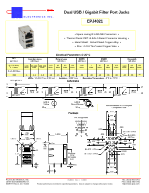 EPJ4021 Datasheet PDF PCA ELECTRONICS INC.