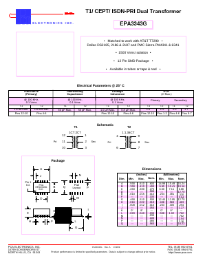 EPA3343G Datasheet PDF PCA ELECTRONICS INC.