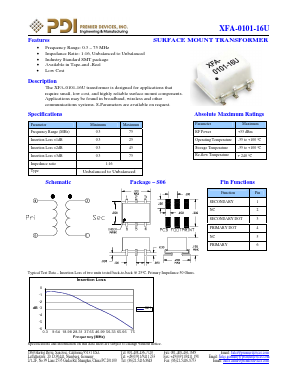 XFA-0101-16U Datasheet PDF PREMIER DEVICES, INC.
