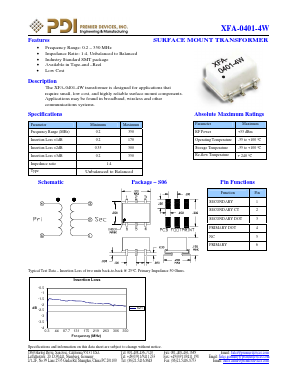 XFA-0401-4W Datasheet PDF PREMIER DEVICES, INC.