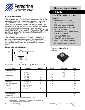 PE4232-01 Datasheet PDF Peregrine Semiconductor Corp.