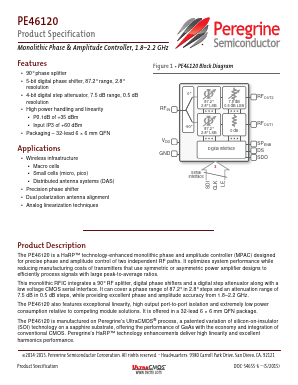 PE46120 Datasheet PDF Peregrine Semiconductor Corp.