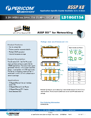 LD10GE156 Datasheet PDF Pericom Semiconductor Corporation