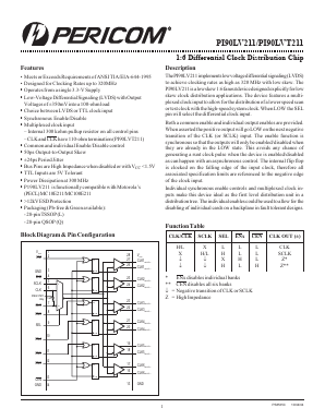 PI90LV211 Datasheet PDF Pericom Semiconductor Corporation