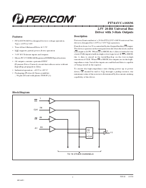 PI74AVC16836 Datasheet PDF Pericom Semiconductor Corporation