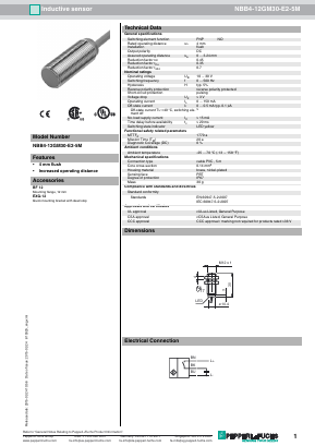 NBB4-12GM30-E2-5M Datasheet PDF Pepperl+Fuchs Inc.