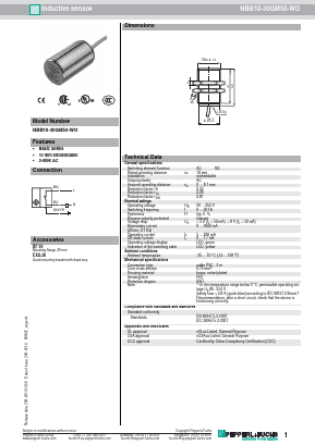 NBB10-30GM50-WO Datasheet PDF Pepperl+Fuchs Inc.