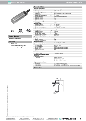 NMB10-18GM55-E2 Datasheet PDF Pepperl+Fuchs Inc.