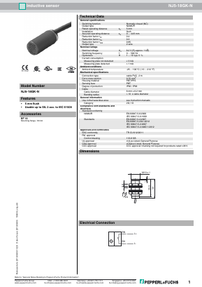 NJ5-18GK-N Datasheet PDF Pepperl+Fuchs Inc.