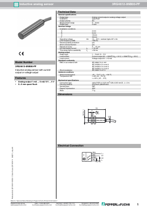 3RG4612-0NB00-PF Datasheet PDF Pepperl+Fuchs Inc.