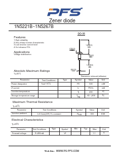 1N5231B Datasheet PDF Shenzhen Ping Sheng Electronics Co., Ltd.