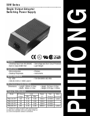 PSA-183 Datasheet PDF Phihong USA Inc.