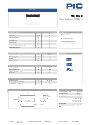 MS-106-3 Datasheet PDF PIC GmbH