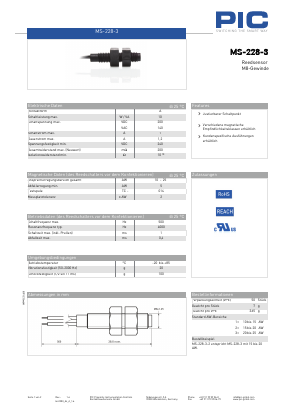 MS-228-3 Datasheet PDF PIC GmbH