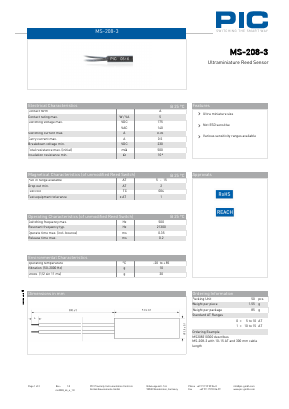 MS-208-3 Datasheet PDF PIC GmbH