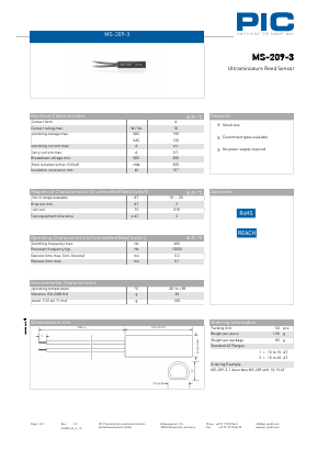 MS-209-3 Datasheet PDF PIC GmbH