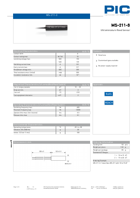 MS-211-3 Datasheet PDF PIC GmbH